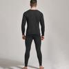 2 Pcs/Set Winter Men Thermal Underwear Set Round Neck Long Sleeve Warm Thick Pure Color Slim Fit Elastic Open Crotch Men Pajamas Set Homewear Clothing
