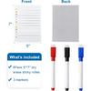 Mornajina 6Pcs Dry Erase to Do List 5x7 inch, Whiteboard Stickers for Wall with 3 Markers, Reble Lined Stickies Planner to Do List, Suitable for