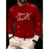 Men's Basic Versatile Christmas Themed Round Neck Long Sleeved T-shirt Base Coat 3D Printed Casual Warm And Fashionable Top