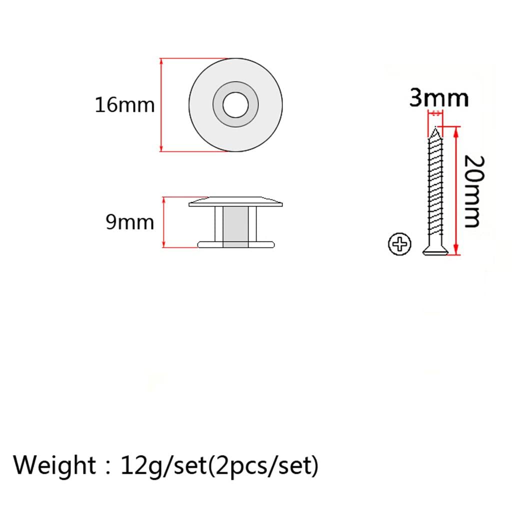 Dovewill 2 Botões de Trava de Correia para Peças e Acessórios de Violão e Ukulele, Guitarra, Baixo,