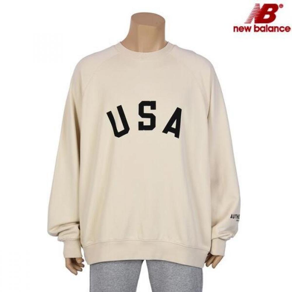 

New Balance Nb Authentic Lettering Sweatshirt Nbncdb0013 cream／90