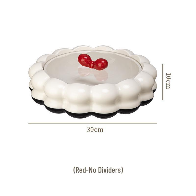 Cream Style European Coffee Table with Compartmented Dried Fruit & Snack Storage - Premium Light Luxury Feel