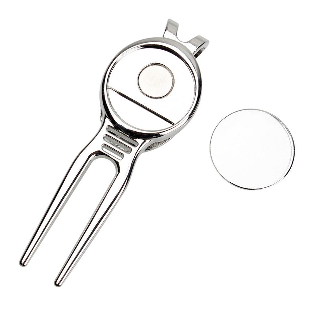 Aluminum Golf Greens Fork Divot Repair Tool Dual Prong Design for Golf Turf Maintenance Portable Golf Accessories