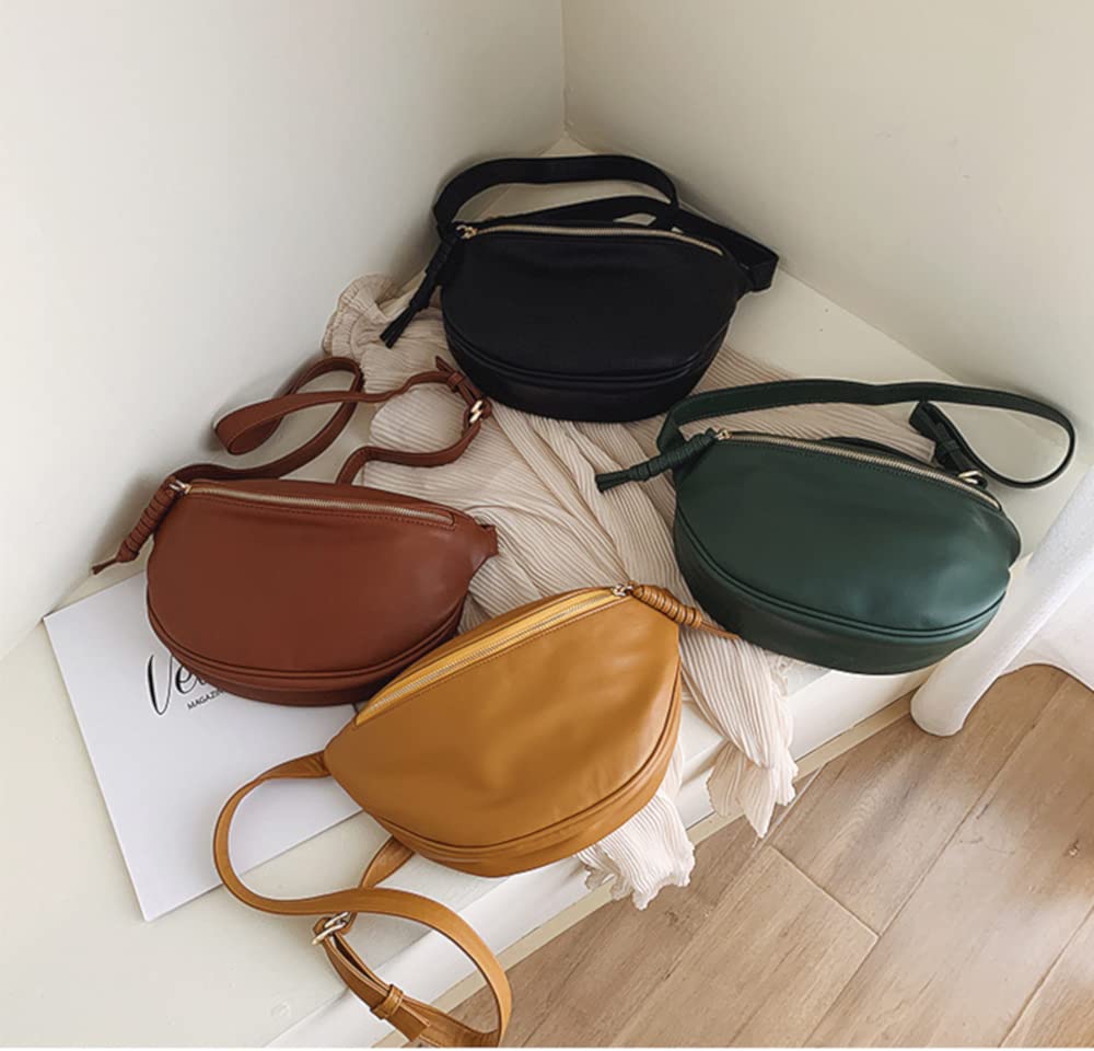 Beatus Women's Simple PU Leather Shoulder Bag (Green) - Fits a Long Wallet