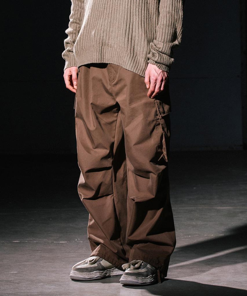 BIG UNION Pleated Cargo Pants (Ct) / Brown