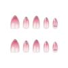2024 French Pink Gradient Glitter Pointed Short Nail Tips - Internet Celebrity Must-Have Accessory.
