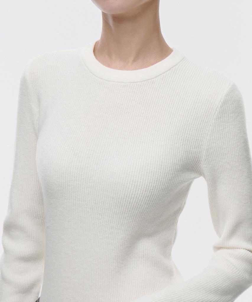 MUSINSA STANDARD WOMAN Women'S Ribbed Slim Crew Neck Knit [Ivory]