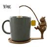 Tea Bag Organizer for Mug Fishing Friends Holder, Cute Resin Teabag String Keeper, Whimsical Animal Garden Decor Decor, Fun Kitchen Counter Accessory,
