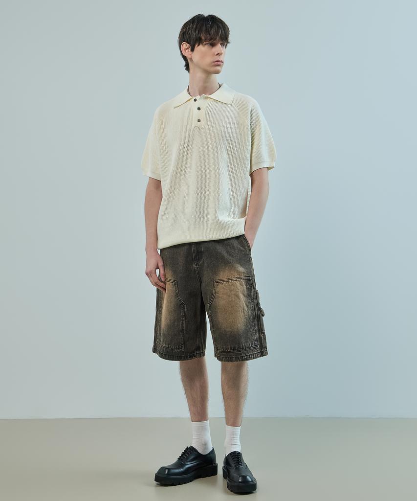 LOGSTORE Double Knee Denim Shorts