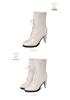 European & American Pointed Toe Lace-up Women's High Heel Ankle Boots, Autumn/Winter Plus Size, Sizes 34-45.