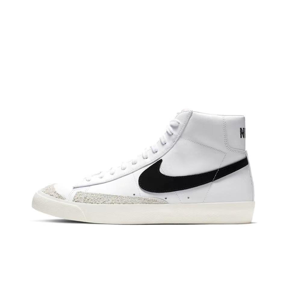Nike Blazer Thermal Slip Resistant And Abrasion Resistant High top Skateboard Shoes Unisex Black White BQ6806-100(Team256-)