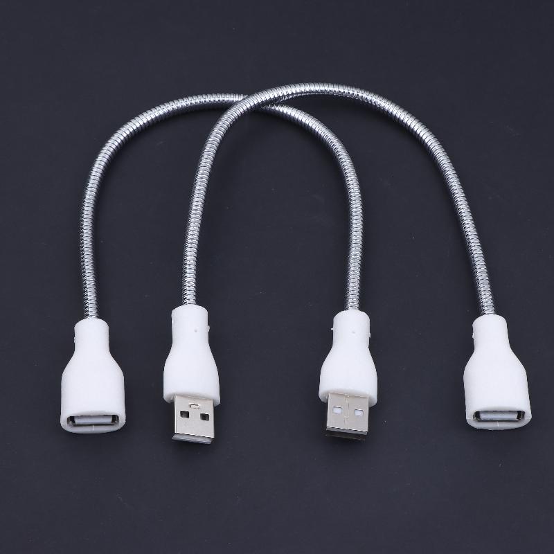 Przedłużacz USB z lampką LED i wentylatorem Zasilacz Adapter Kabel męski na żeński Elastyczny przewód w metalowym oplocie Do lampki biurkowej Lampki nocnej