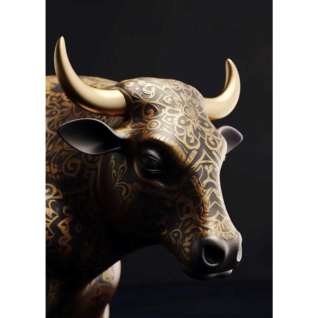 Black And Gold Animals Poster Animal Eagle Lion Carp Wolf Photo Canvas Print Poster Wall Art Decoration Painting Home Decoration