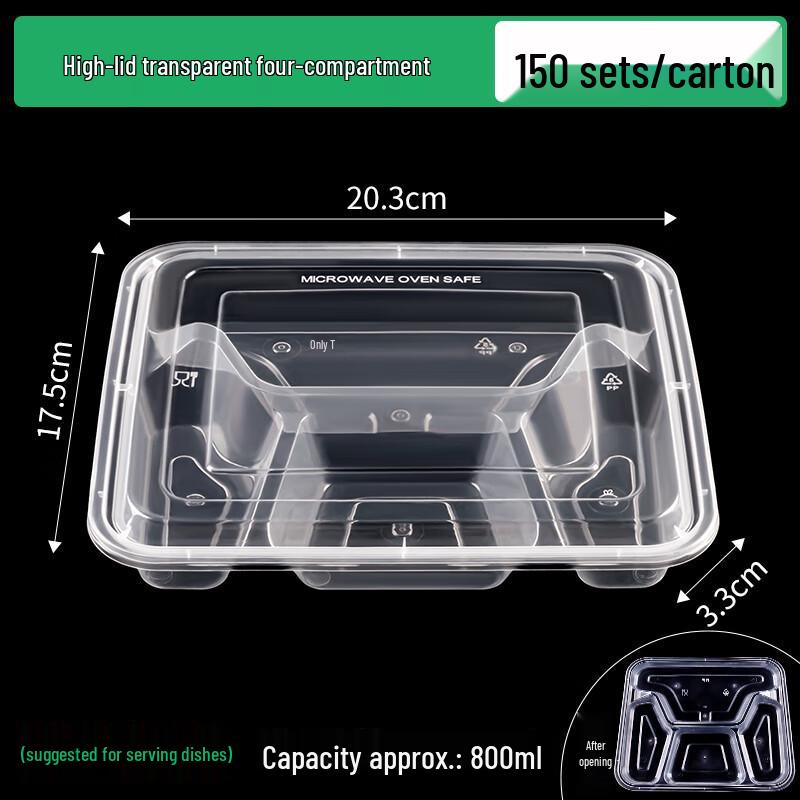 Disposable Multi-Compartment Takeaway Containers