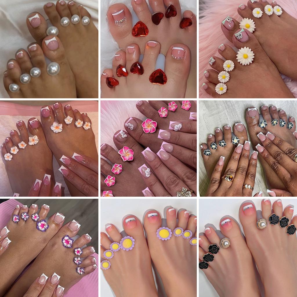 Japanese Nail Art Silicone Finger Splitter, Toe Splitter, Daisy Water Drop Rhinestone, Nail Art Tool Toe Divider