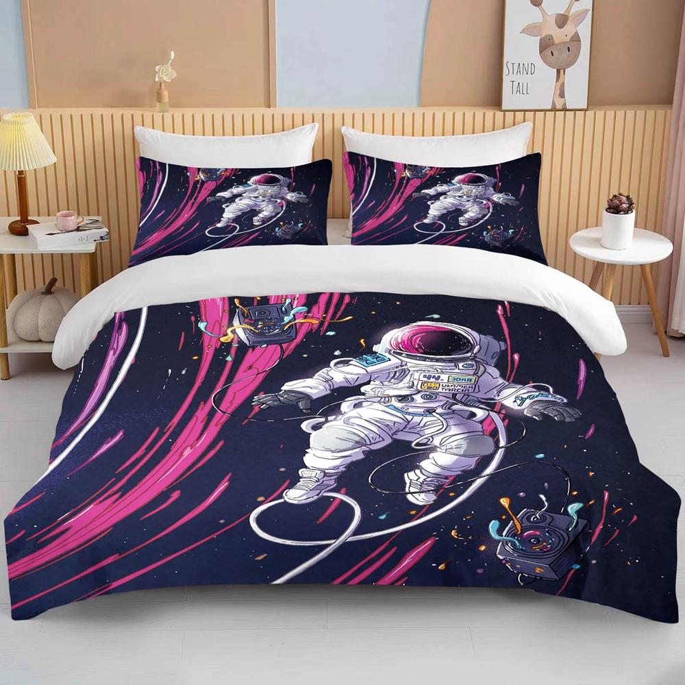 10 Sizes Space Astronaut Bedding Set Queen King Single Cartoons Duvet Covers with Pillowcase Bed Cover Sets for Boys Girls