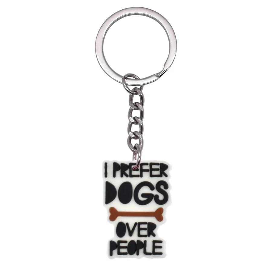 New Arrival Adorable Pet Dogs PVC Soft Keychains Bag Hanging Pendant Car Keyrings Animals Key Chains Accessories Wholesale Gift