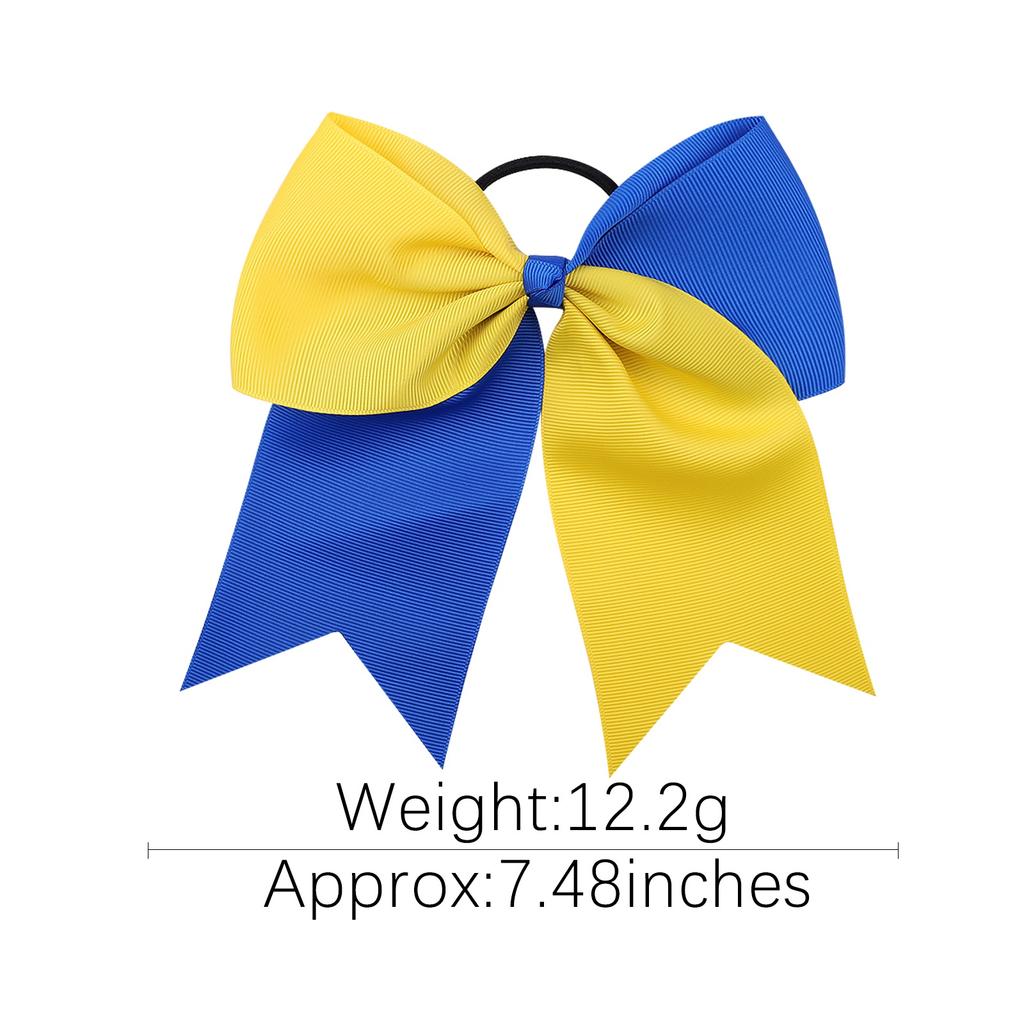 1Pieces 7.48Inch Cheerleaders Girls Elastics Grosgrain Ribbon Bow Rubber Bands Hair Rope Ponytail Holder Kids Hair Accessories