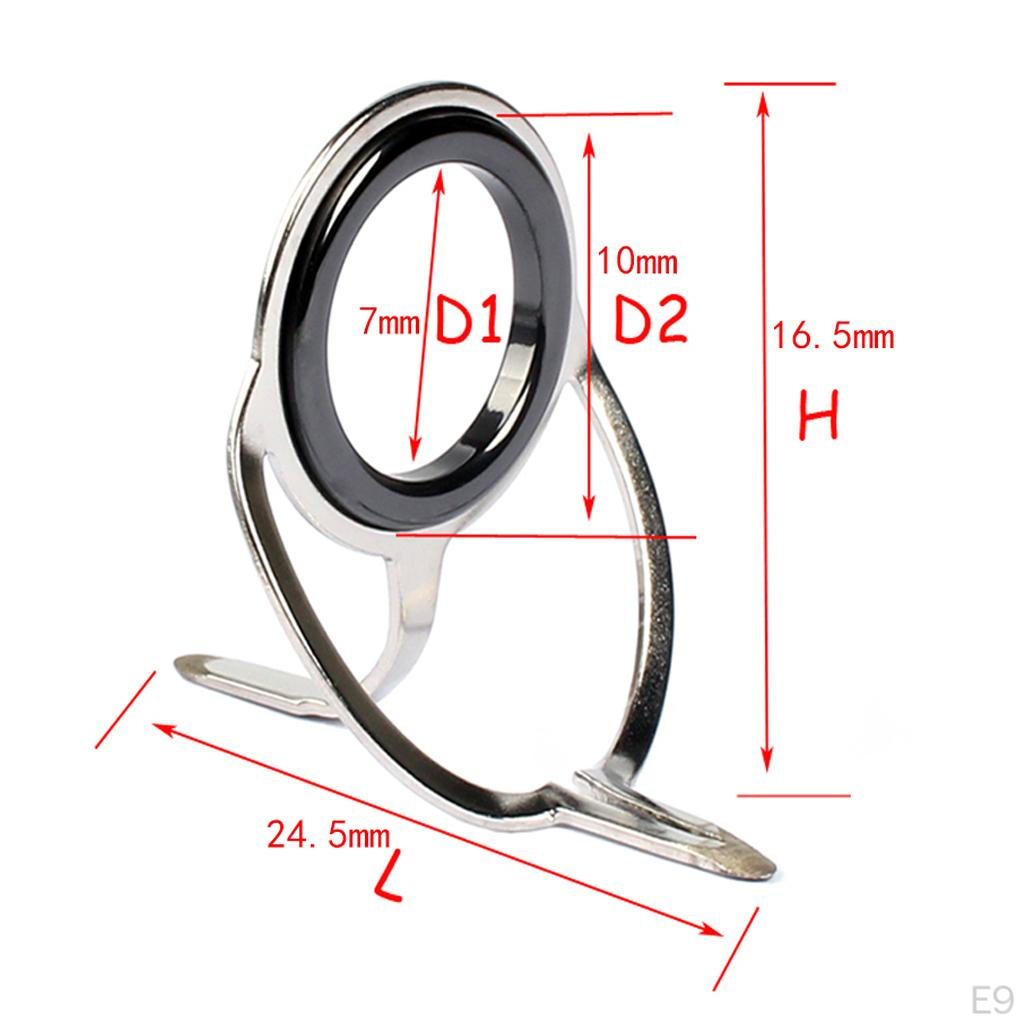 10pcs Ceramic Fishing Rod Guides Kit Double Feet Leg Rings Repair