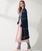 Not No-Button Wool Check Long Cardigan