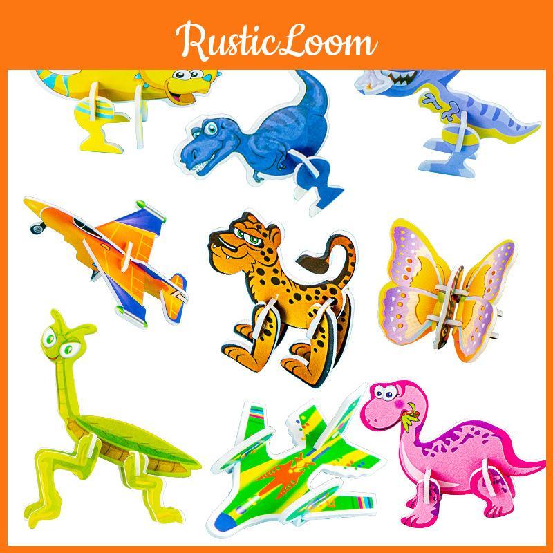 Building Children Toy Eps Material Diy Dinosaur Insect 3d Puzzle Learning Gift