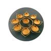 Single-layer Lotus Nine-Star Alloy Ghee Lamp Stand - Tea Light Nine-Cup Candelabra Holder.