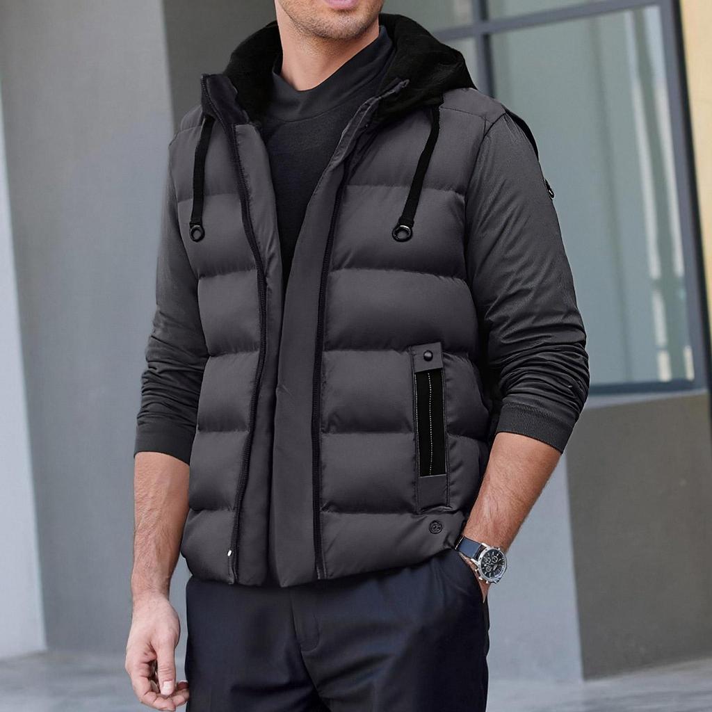 Casual Men'S Vest Men'S Loose Warm Down Cotton Vest Coat