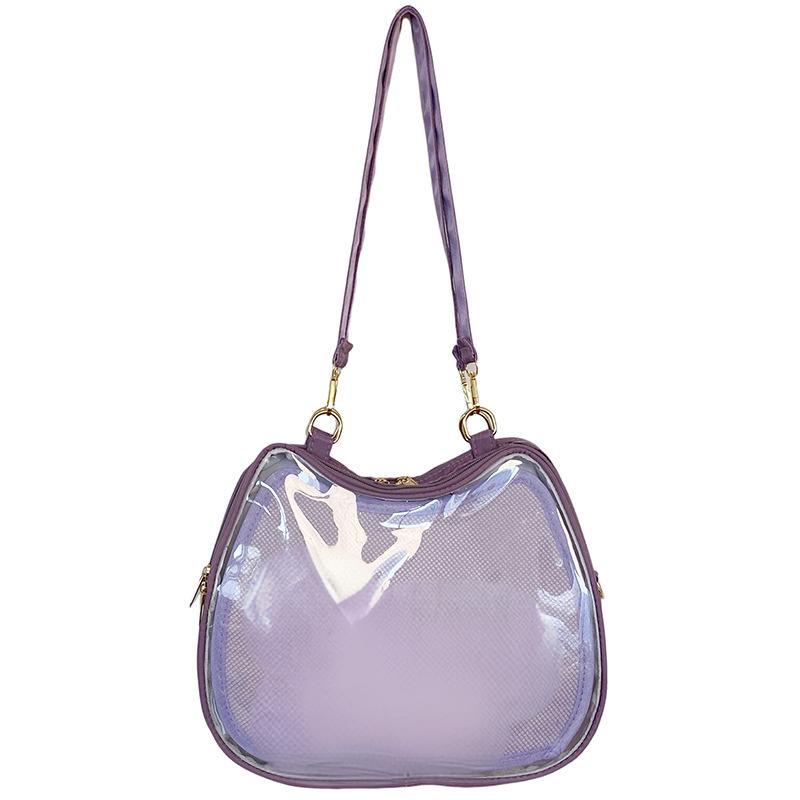 Market-6 Lieve Leuke Kat Ita Bag Nieuwe Japanse Populaire Crossbody Tassen JK Uniform Schoudertas Meisje Transparante Display Studenten Handtassen paars
