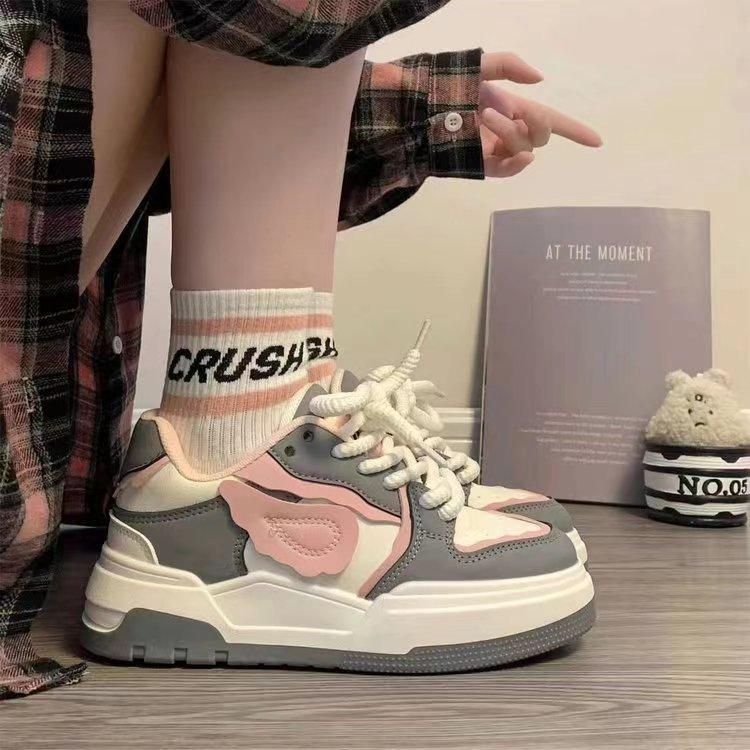 

2025 Platform Sneakers Women Kawaii College Style Vulcanized Shoes Brand Designer Skateboard Shoes Women Korean Casual Shoes 40