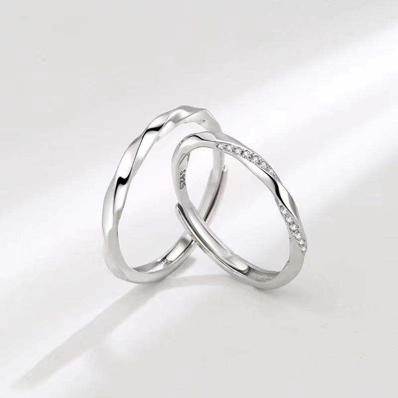 S925 Sterling Silver Endless Love Couples Rings - Unisex Openable Matching Rings, Women's Fashionable Valentine's Day Gift