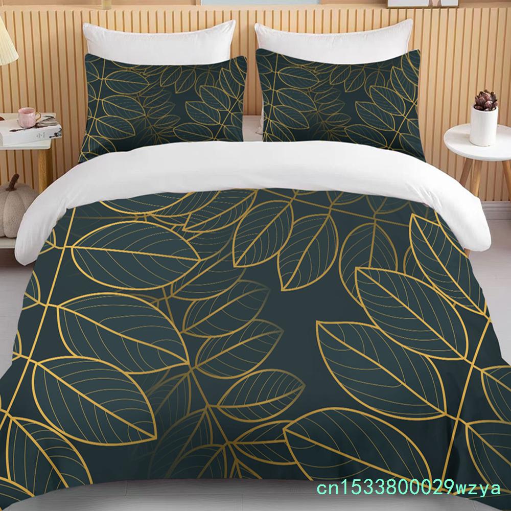 Botanische Bloem Tweepersoons Dekbedovertrek Bed Europese Beddengoedsets Hometextiel Luxe Kussenslopen Slaapkamer Beddengoedsets