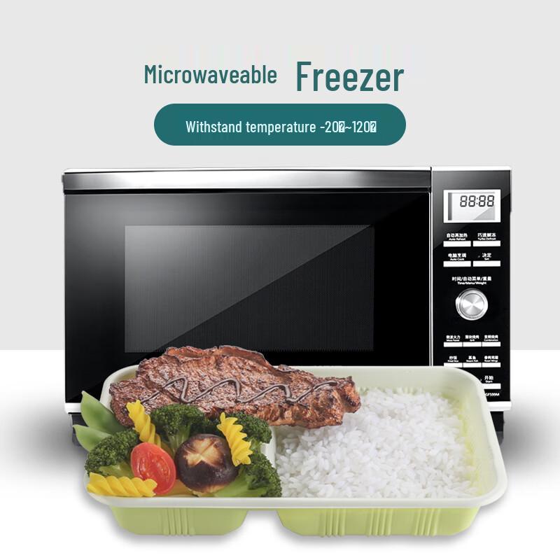 Disposable 5-Compartment Lunch Containers (Red & Black)