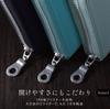 HANATORA Genuine Leather Long Wallet, Shrink Leather, Zippered, Slim, Card Case, Passbook Compartment, Bill Compartment, Simple Design, Dark