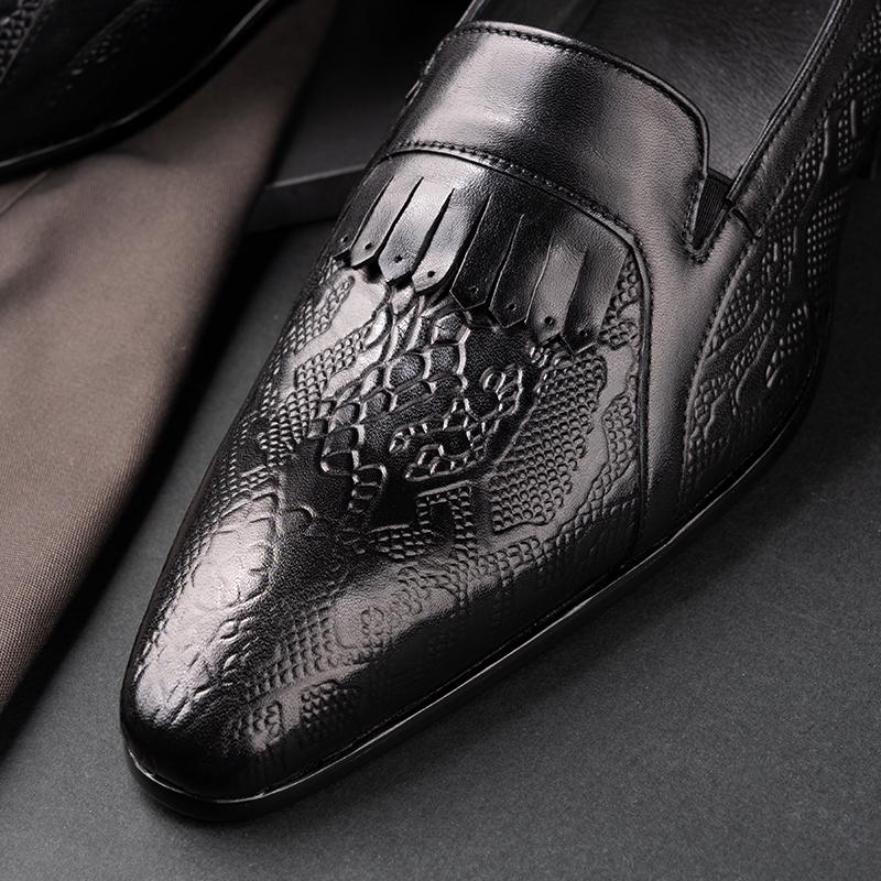 Fashion Elegant Loafers Men Shoes For Office Dress Casual Comfortable Genuine Cowhide Leather Autumn Modern High Grade Man Business Shoe