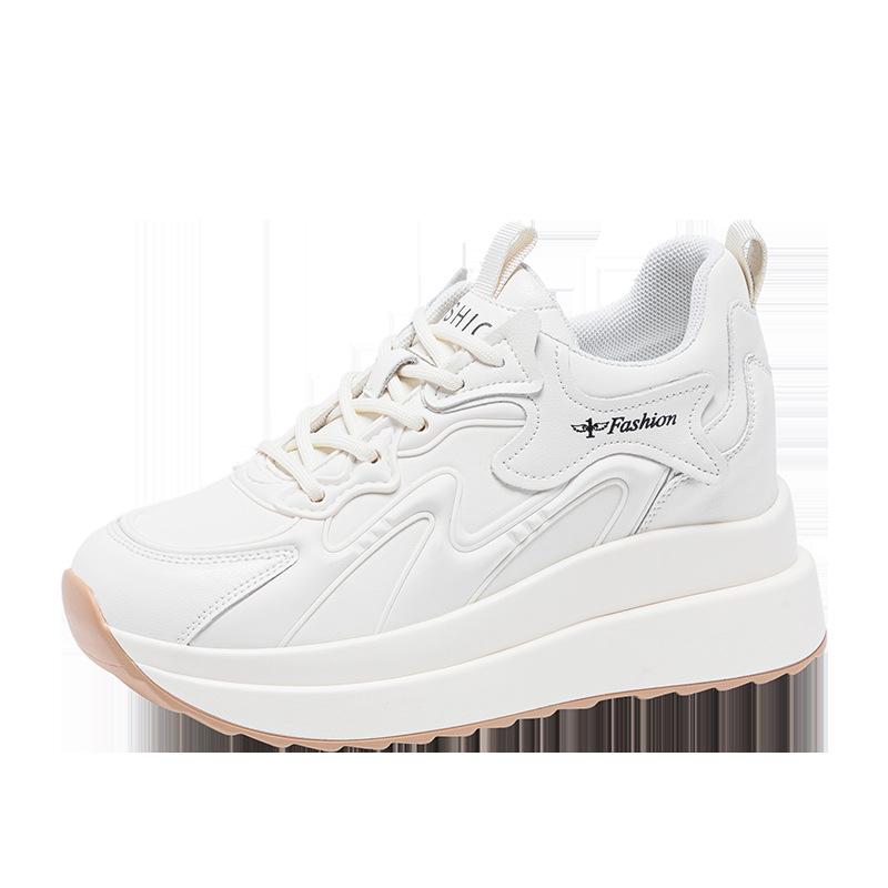 

Women s shoes new breathable casual versatile sports shoes thick sole inner height increase single shoes women s dad shoes women 40