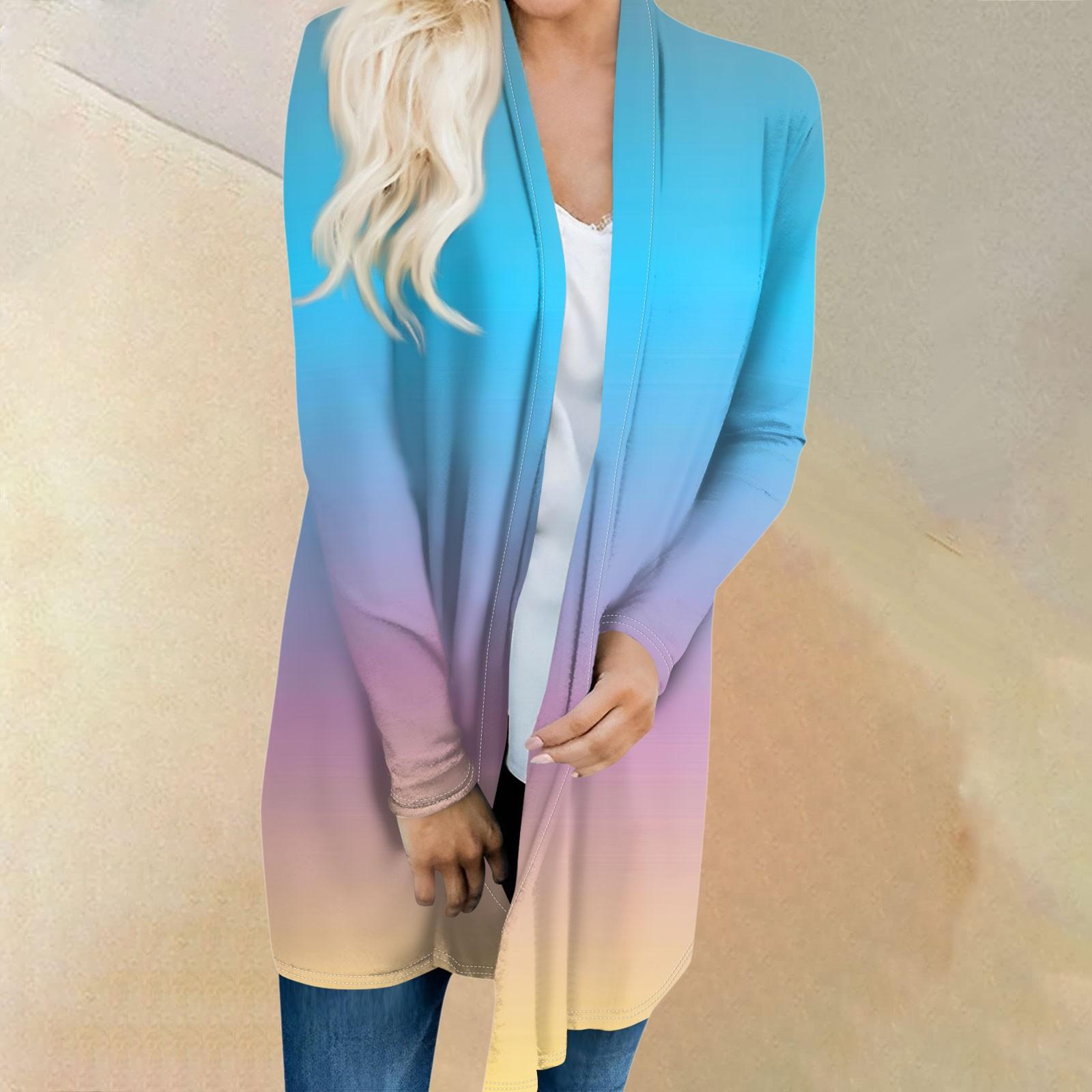 

Женский осенний модный пальто большого размера, кардиган с длинными рукавами и принтом, легкая куртка XL