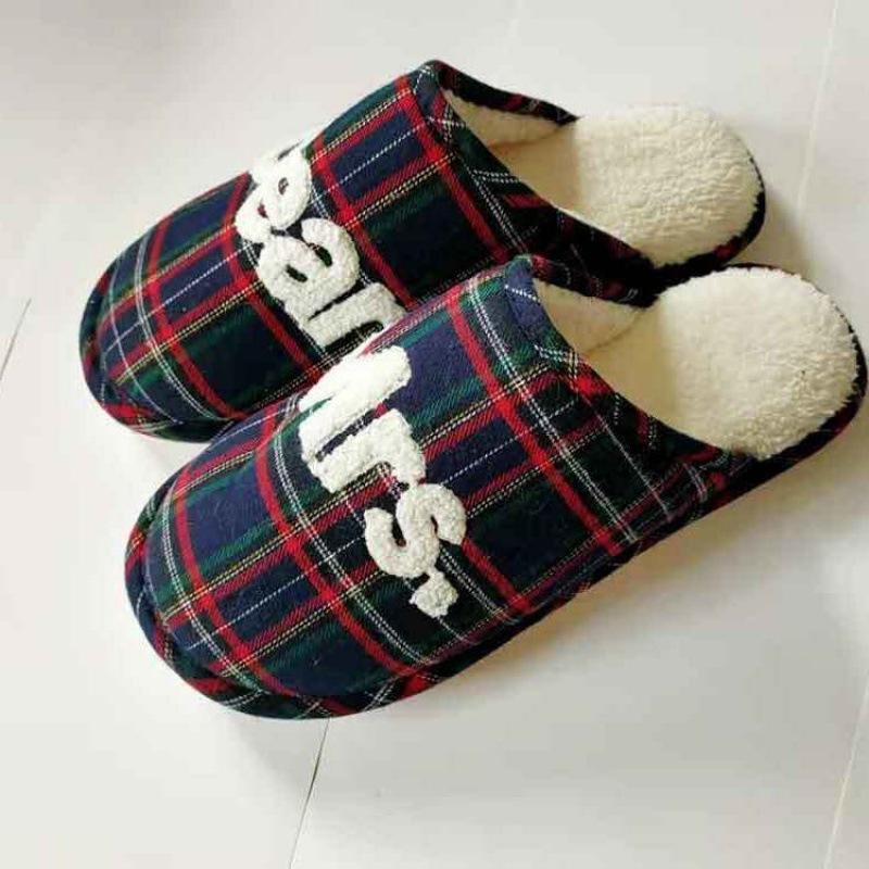 Cotton slippers, thickened warm winter new comfortable home neckline home shoes fluffy indoor winter