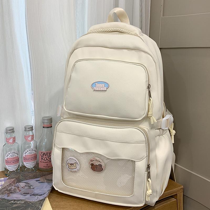 Schoolbag schoolbag for female primary school students Grades 3 to 6 Large-capacity backpack Strong and durable Middle school student contrasting