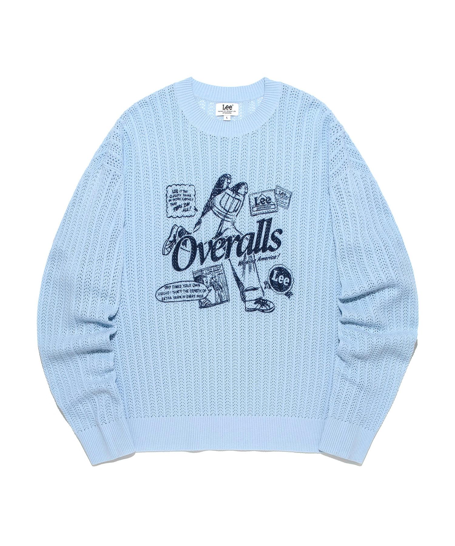 Lee Walking Overalls Scaly Knit Sky Blue L