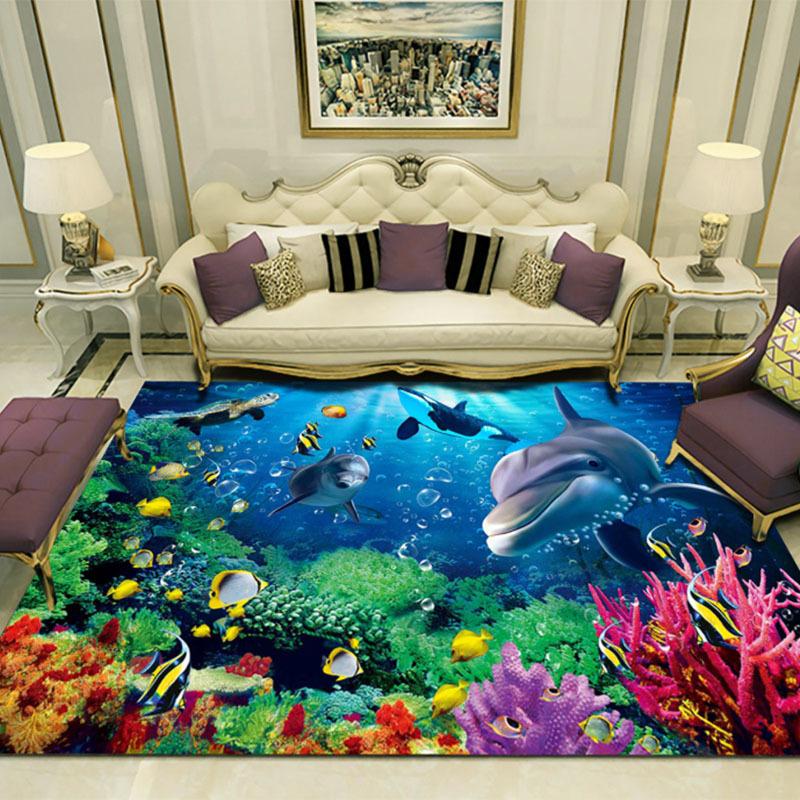 Ocean Style Series Carpet Living Room Tea Table Carpet Floor Mat Bedside Carpet Children's Crawl Carpet Kitchen Floor Mat