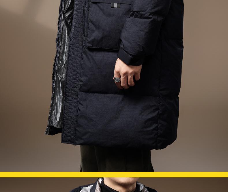 Men's Premium Thermal Insulated Down Jacket - 90% Duck Down, Mid-Length, Thickened Winter Coat