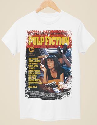 Pulp Fiction - Movie Poster Inspired Unisex White T-Shirt Unisex T-Shirt