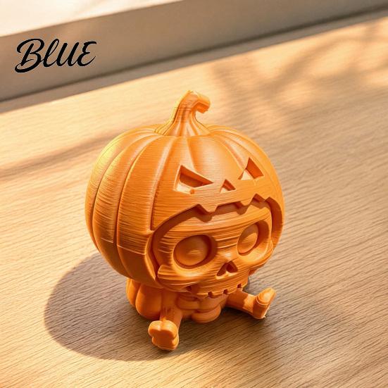 Small Limbs Pumpkin Figurine Skull Ornament Hollow Ghost Face Design 3D Printed Autumn Harvest Decoration Detailed Layered Halloween Figurine,