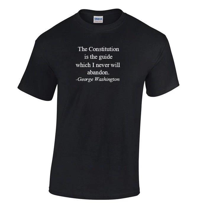 George Washington Constitution T-Shirt QUOTE AMERICA USA President Black XL