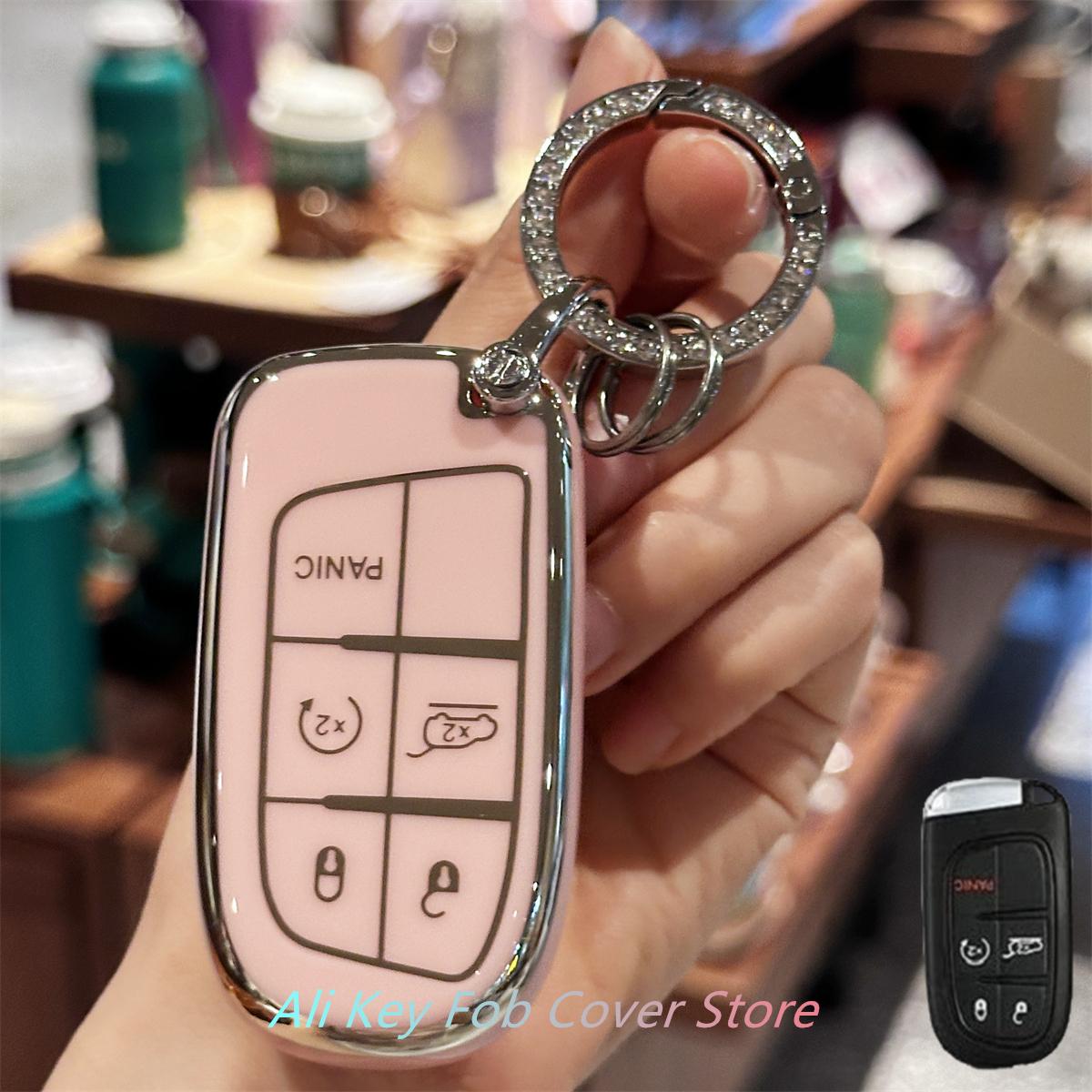 

Чехол для брелока с брелком для Dodge Charger Challenger Jeep Grand Cherokee Compass Renegade Patriot Comander Chrysler 300 Fiat