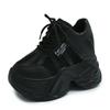 Fashion 7.5CM Women Platform Sneakers Lace-up Autumn Sports Dad Shoes High Top Chunky Casual Shoes Woman Thick Bottom Mesh White Shoes