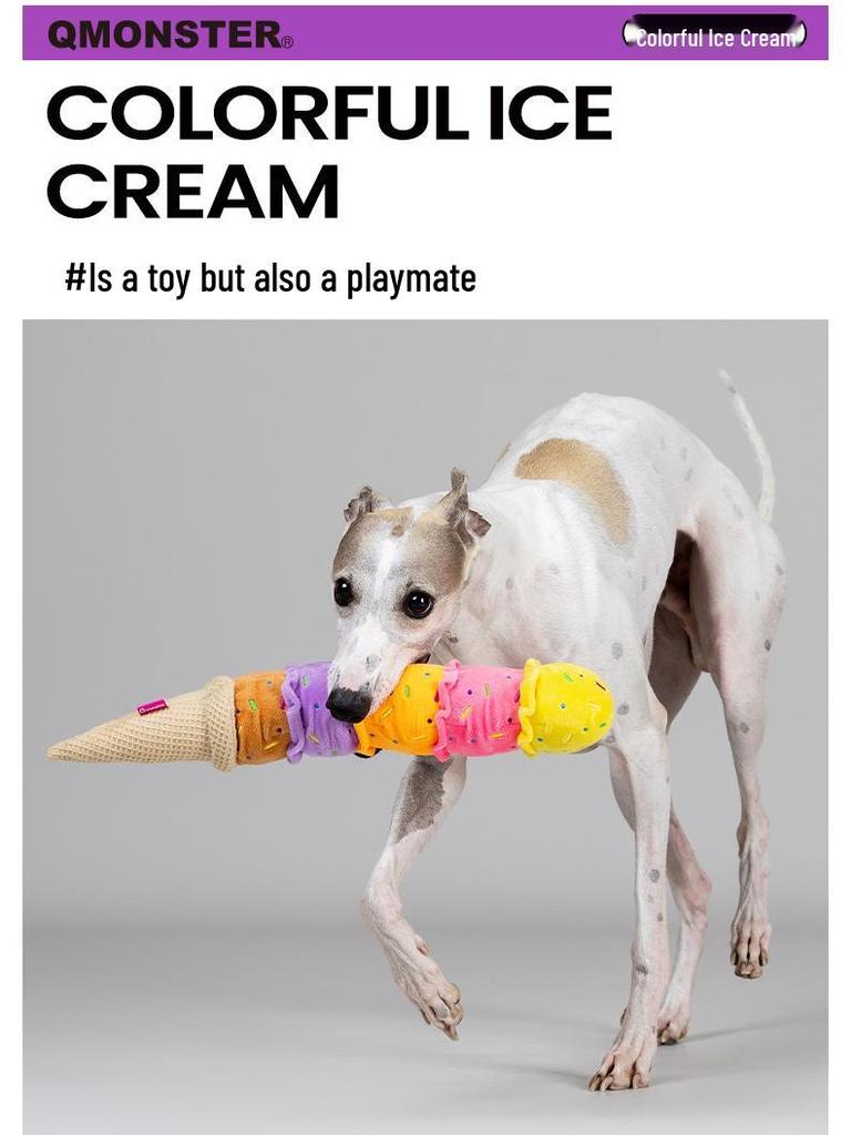 QMonster Dog Ice Cream Sound Toy - Colorful, Slow Rebound, Stress Relief