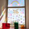Xc8005 Colorful Sunlight Electrostatic Glass Sticker Rainbow Pony Star Love Raindrop Wall Sticker Window Sticker Decoration