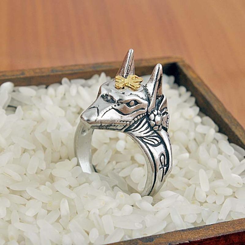 Retro Domineering Creative Self-defense Egyptian Cross Men's Punk Bracelet Ring