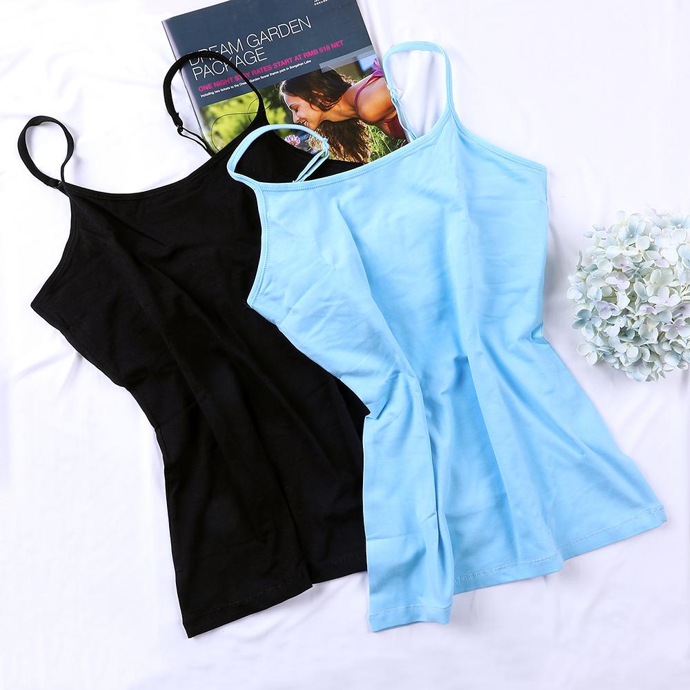 CHARMLEAKS Women Camisole Cotton Tank Top Underwear Ladies Undies Adjustable Strap Night Sleepwear Fitness Wear Pack X 2